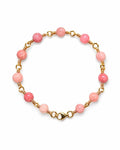 Faceted Pink Rhodonite Station Bracelet