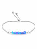 Handmade Purple/Blue Ethiopian Opal Adjustable Bracelet
