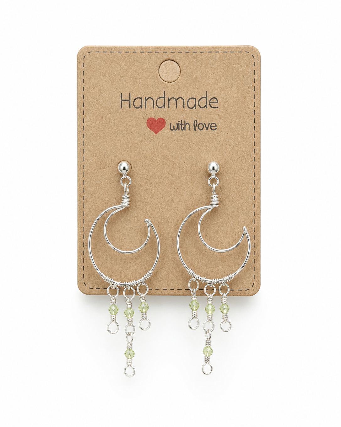 Peridot Moon Earrings