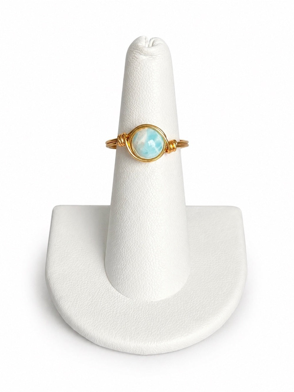 Larimar Wire Wrapped Ring