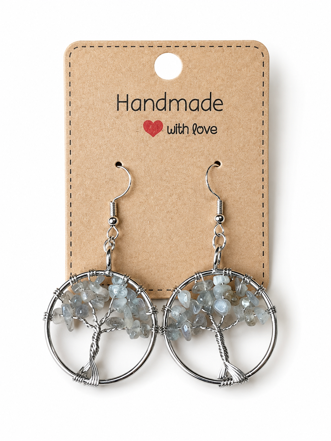 Labradorite Tree Of Life Earrings