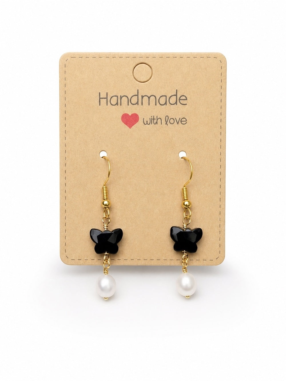 Faceted Onyx Butterfly Earrings