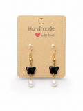 Faceted Onyx Butterfly Earrings
