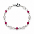 Ruby and Herkimer Diamond Station Bracelet