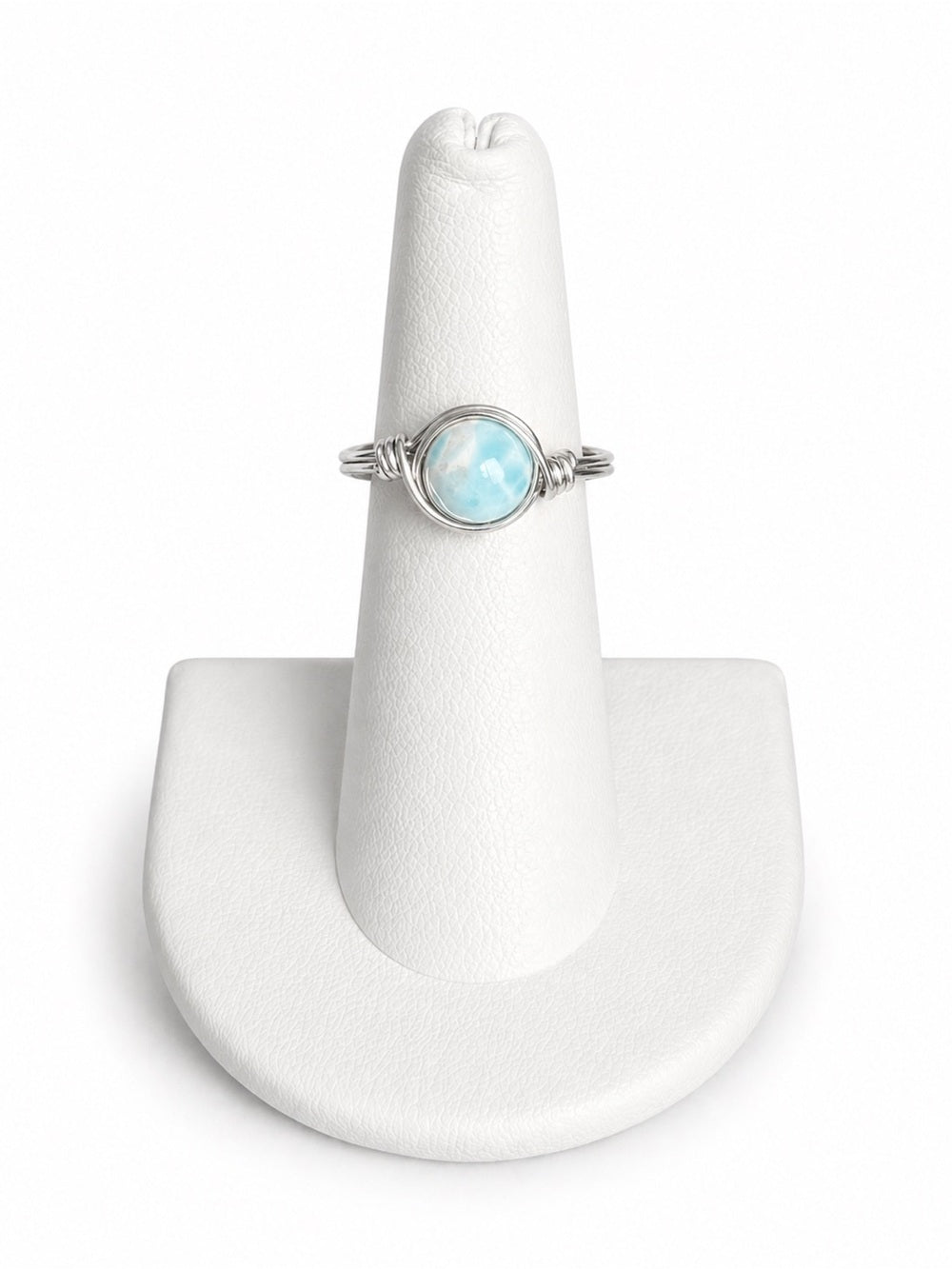 Larimar Wire Wrapped Ring