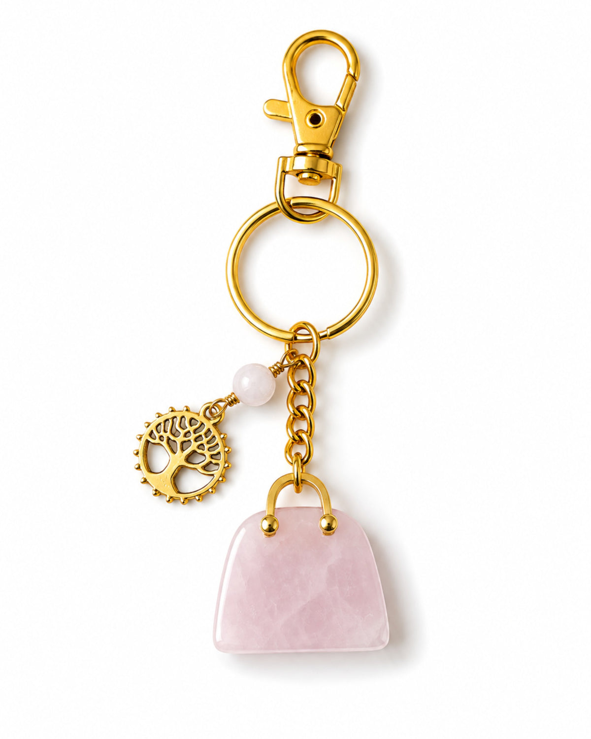 Rose Quartz Bag Charm