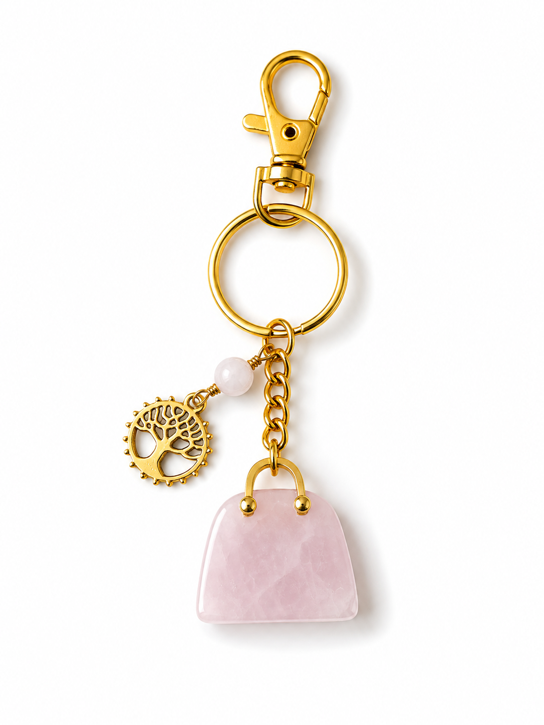 Rose Quartz Bag Charm