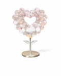 Flower Agate Heart Carving on Stand