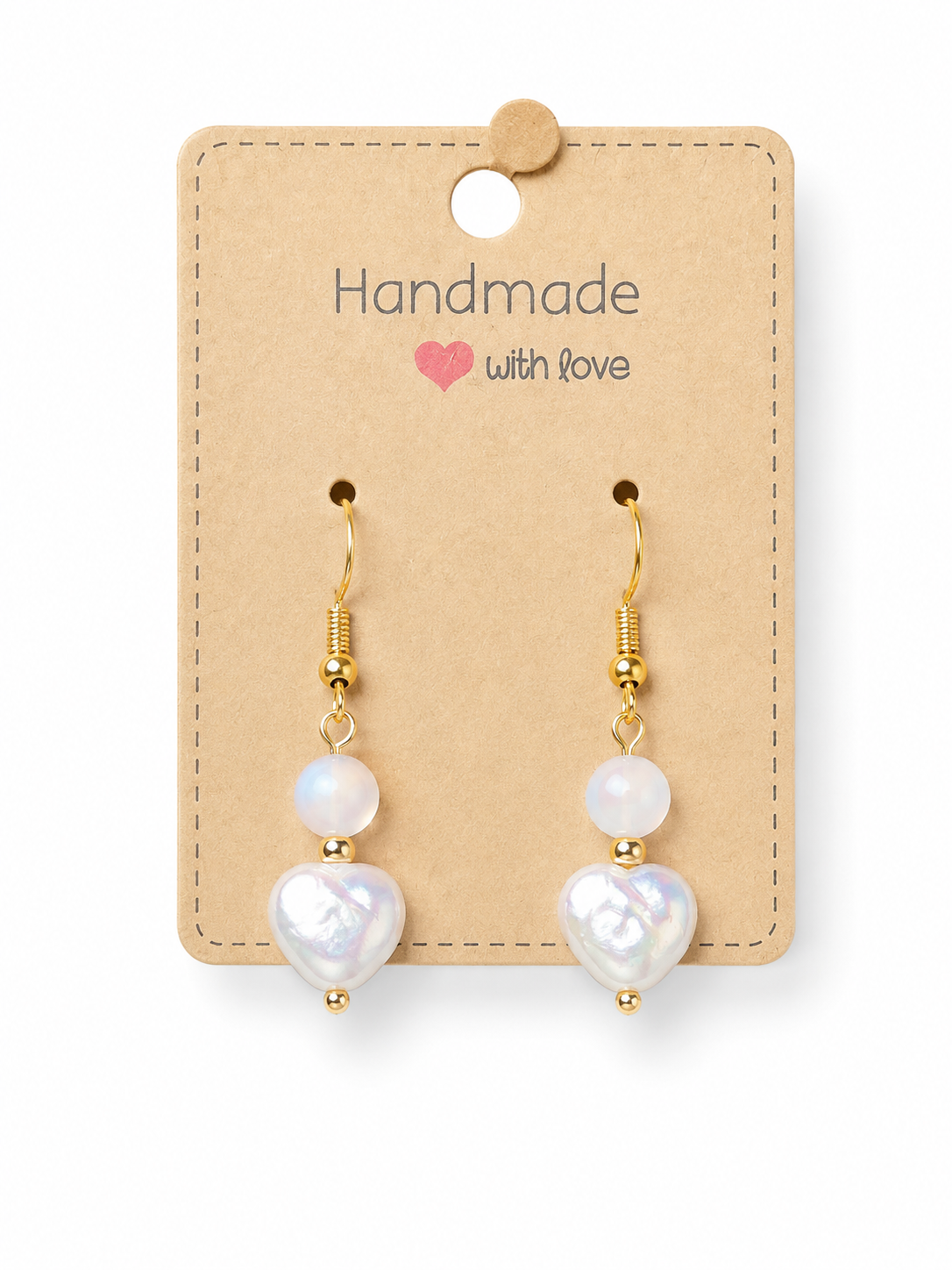 Freshwater Pearl Heart Earrings
