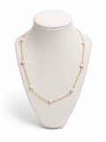 Pink Conch and Freshwater Pearl Station Necklace