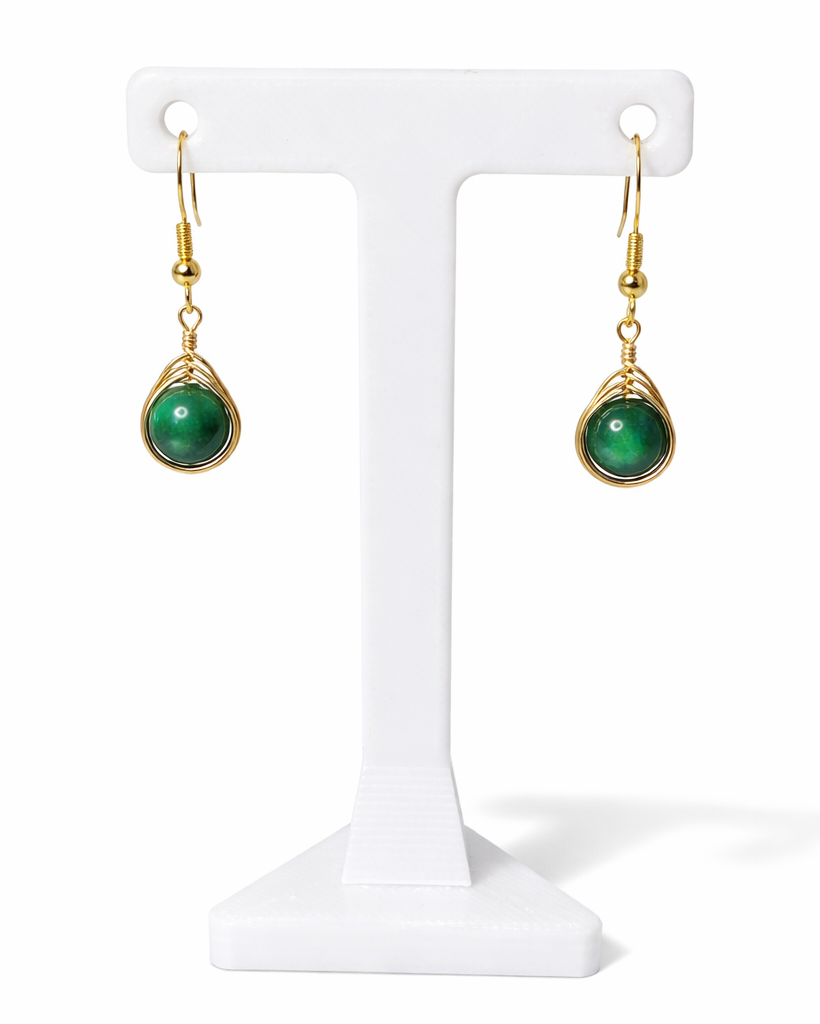 Green Tiger’s Eye Earrings