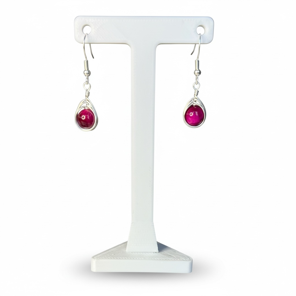 Wire Wrapped Gemstone Earrings