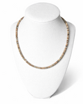 Frosted Picture Jasper and Silver Hematite Necklace