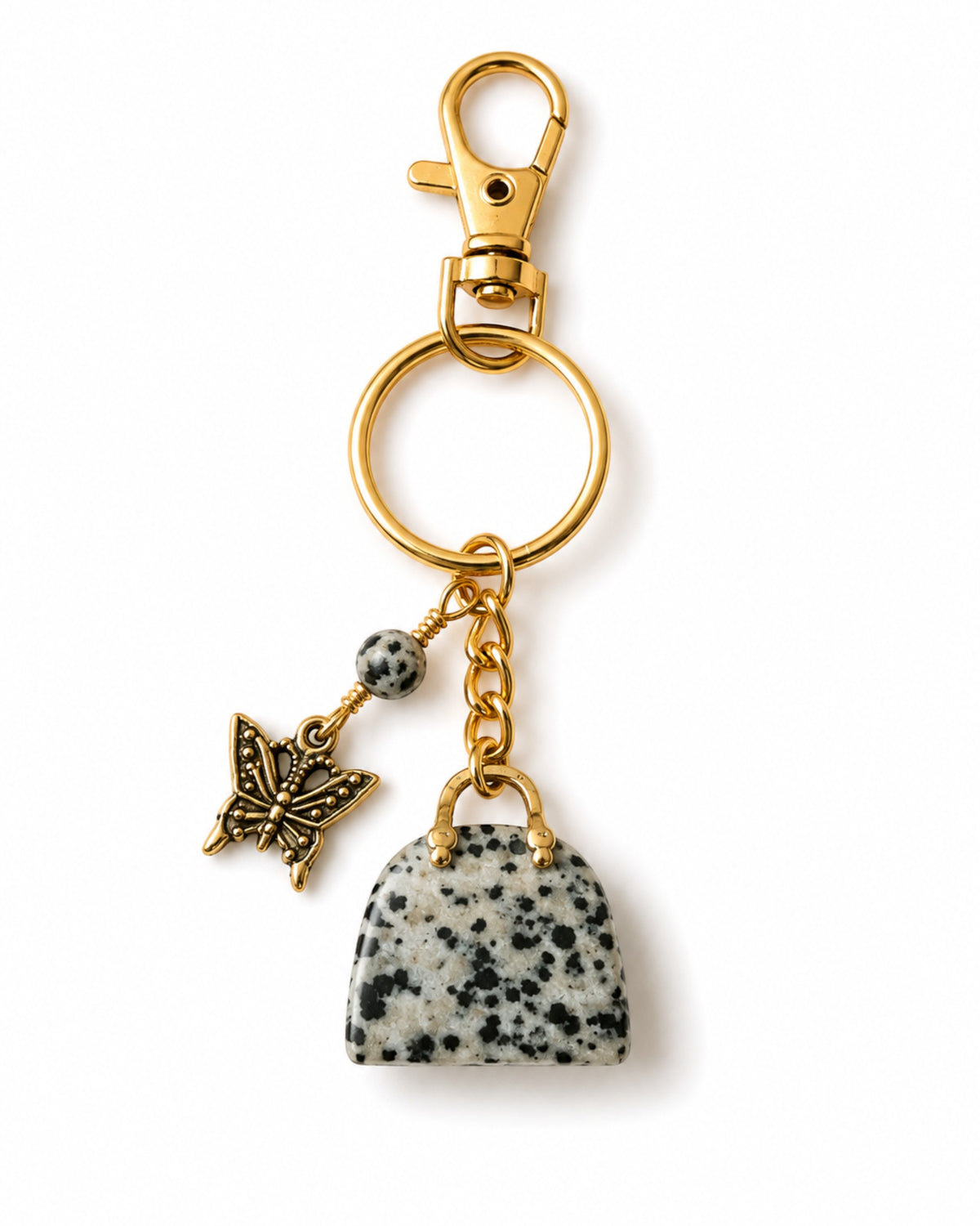 Dalmatian Jasper Bag Charm