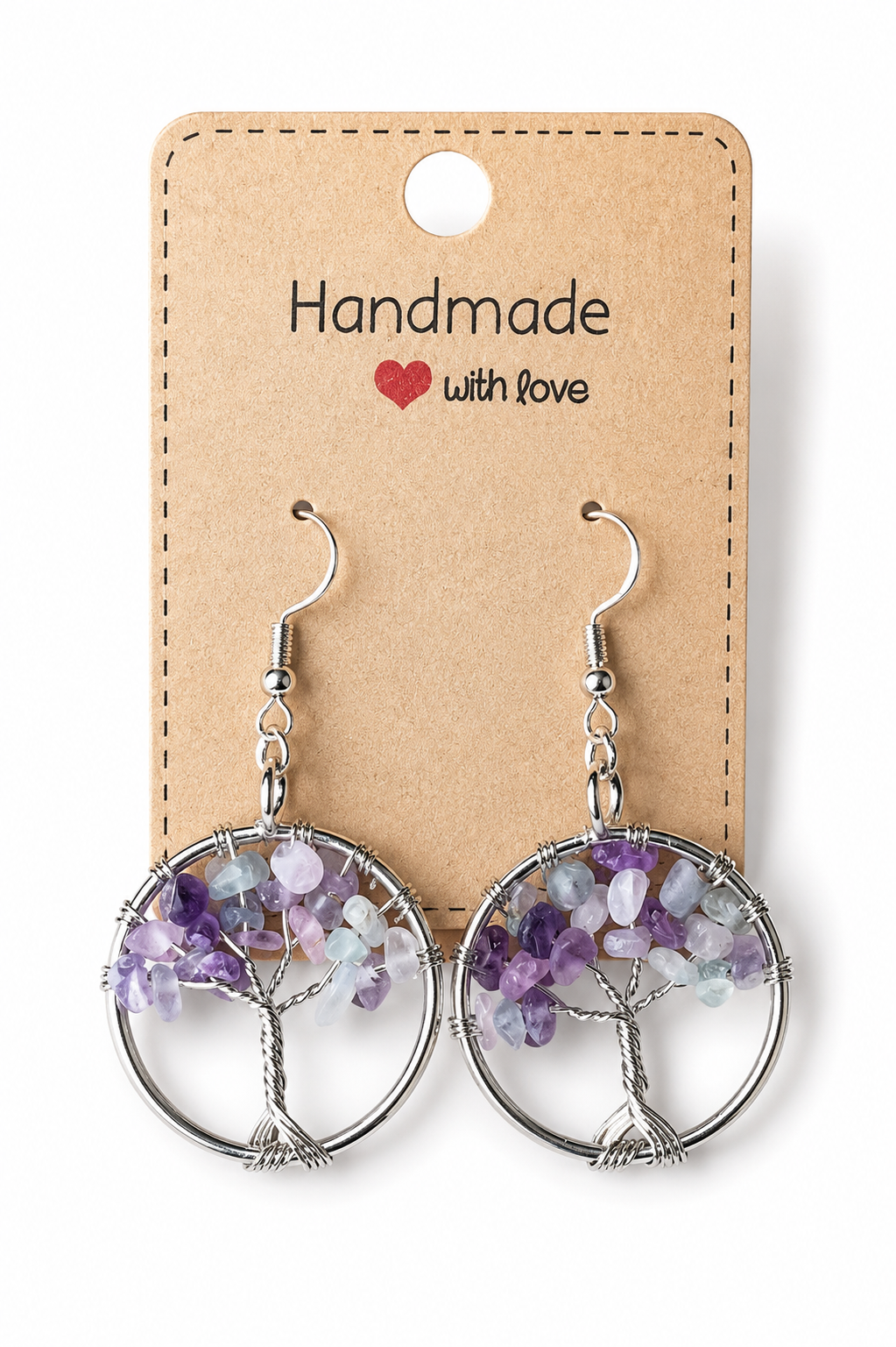 Fluorite Tree Of Life Earrings