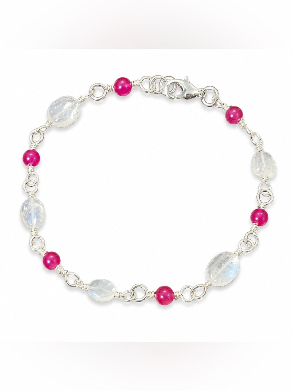 Handmade Ruby and Moonstone Bracelet