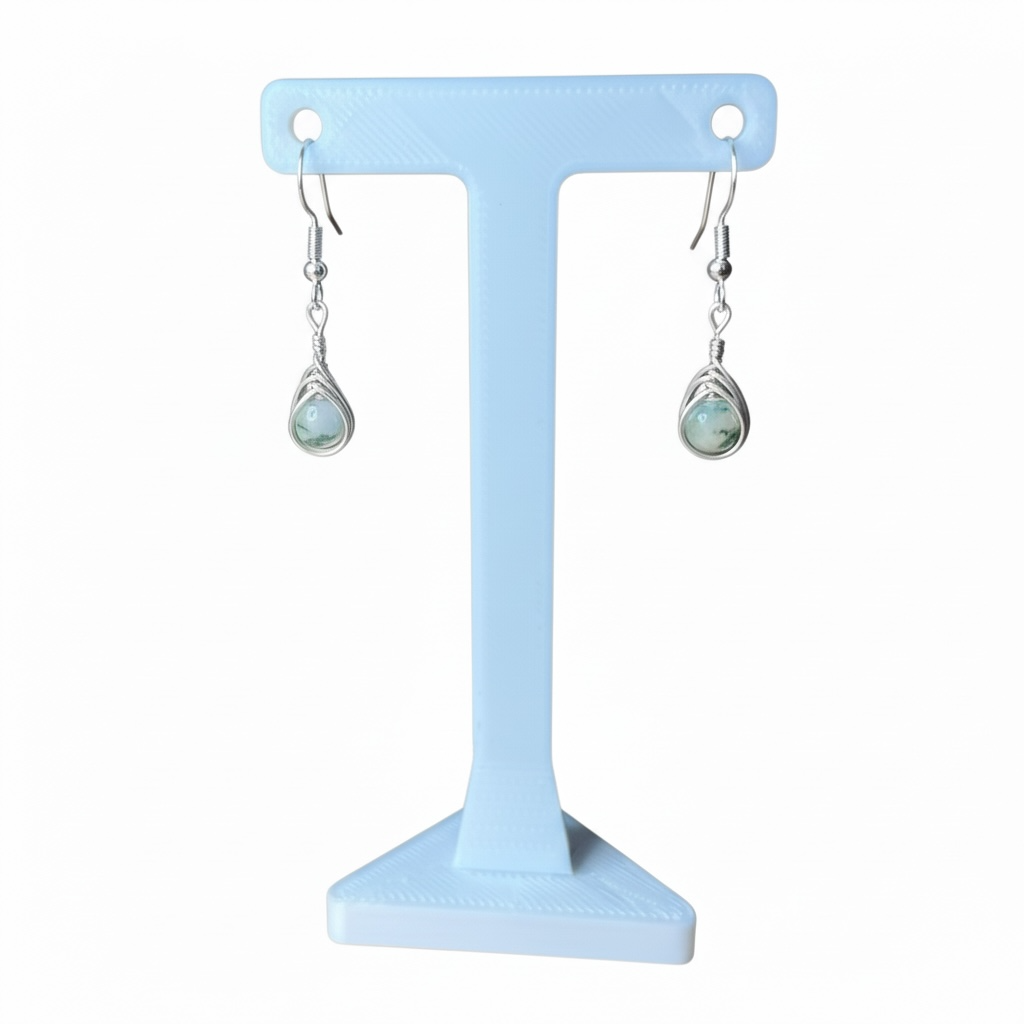Wire Wrapped Gemstone Earrings