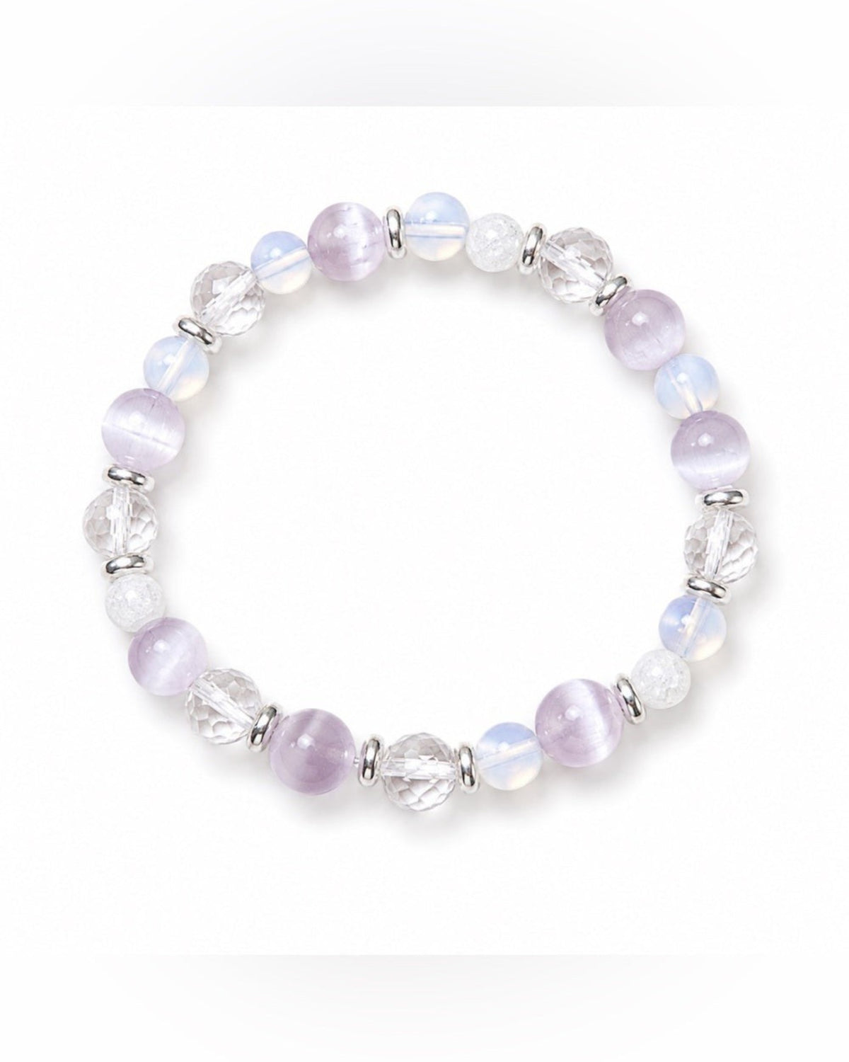 8mm Purple Selenite Stretch Bracelet