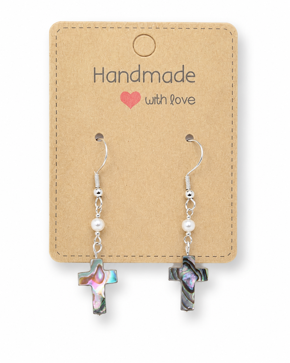 Abalone Cross Earrings