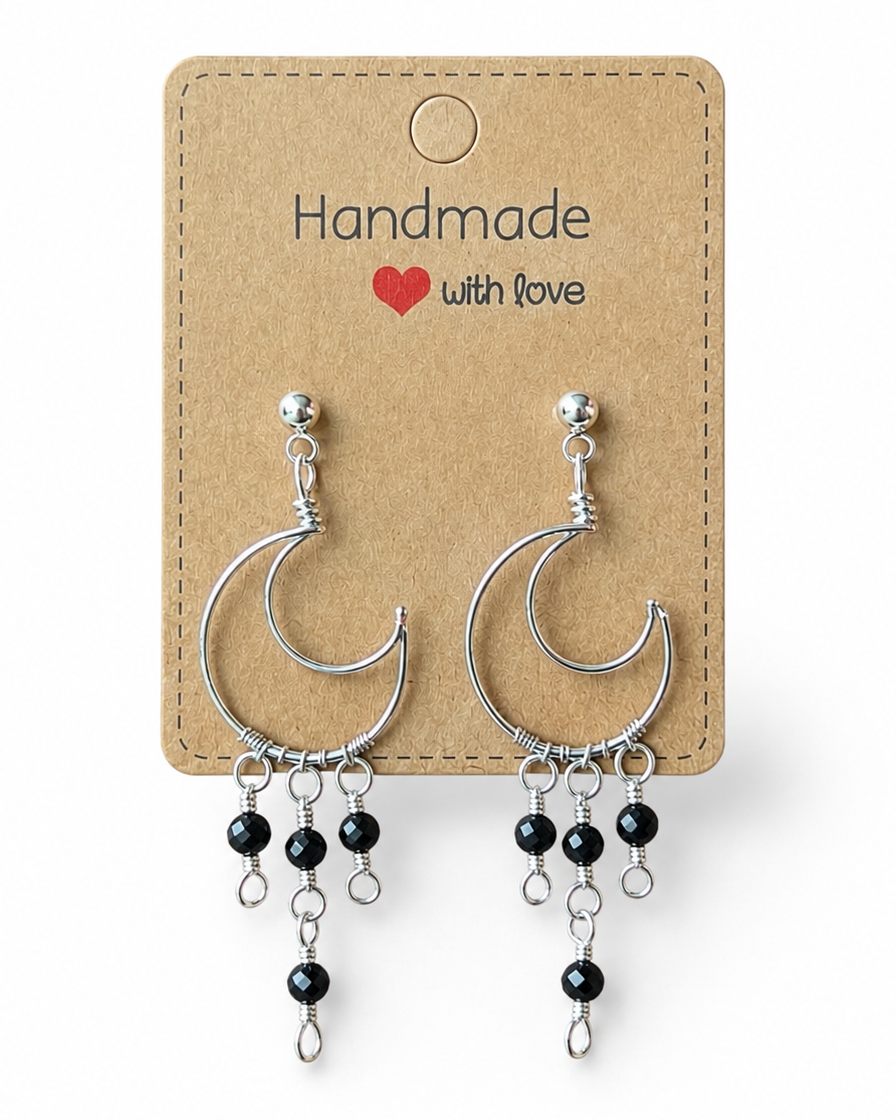 Blue Sapphire Moon Earrings