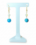 Blue Apatite and Freshwater Pearl Earrings