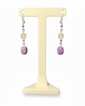 Charoite and Moonstone Earrings