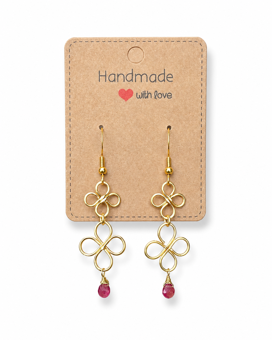 Pink Tourmaline Dangle Earrings