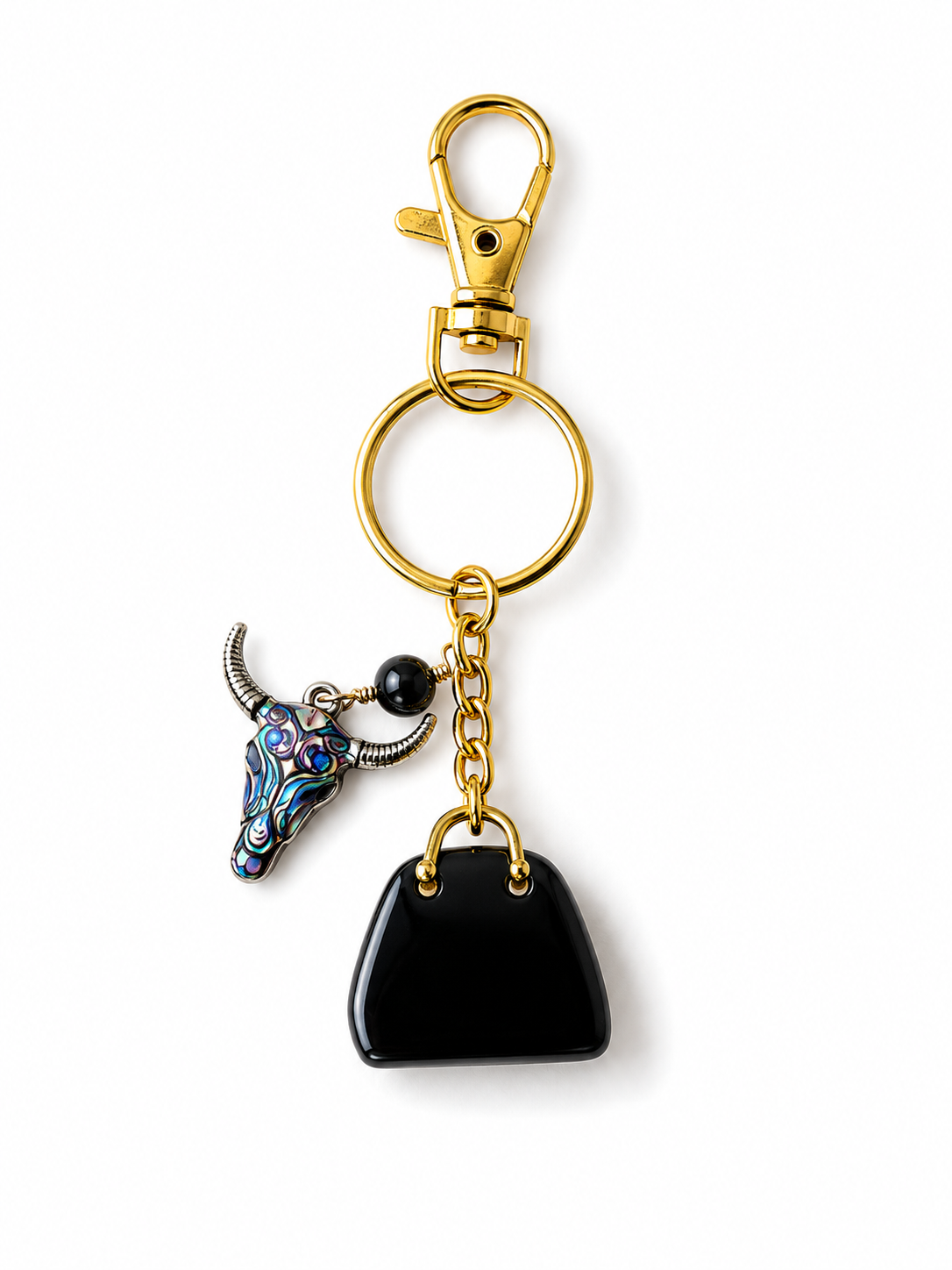 Obsidian Bag Charm