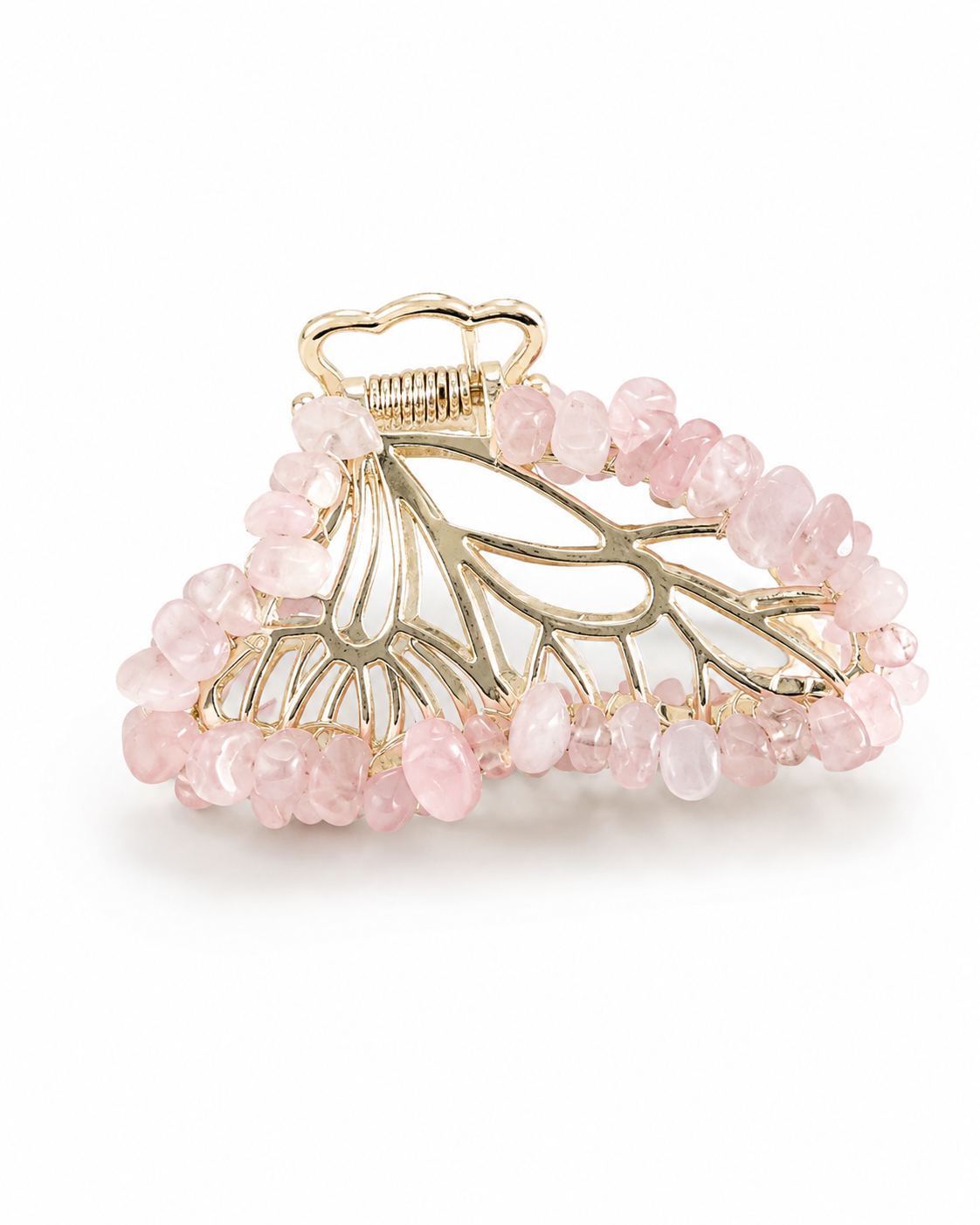 Rose Quartz Butterfly Clip
