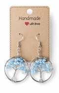 Aquamarine Tree Of Life Earrings