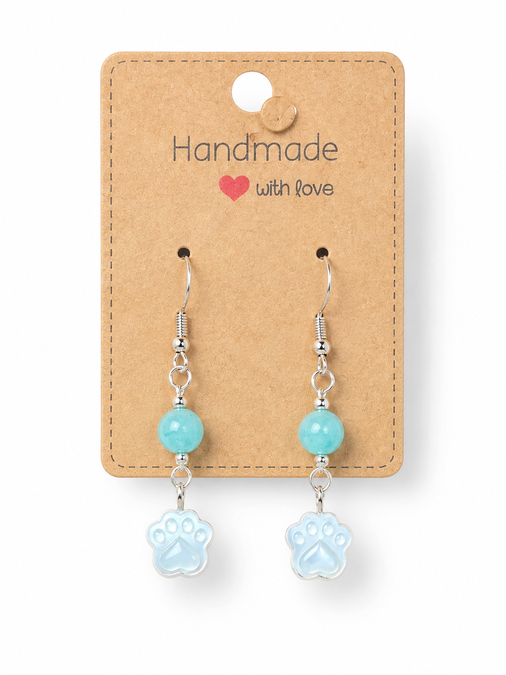 MOP Paw Print Earrings