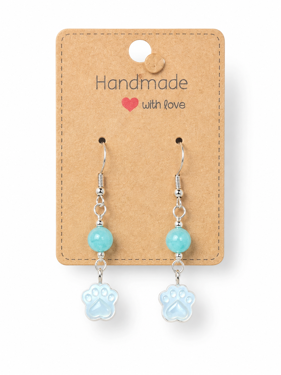 MOP Paw Print Earrings