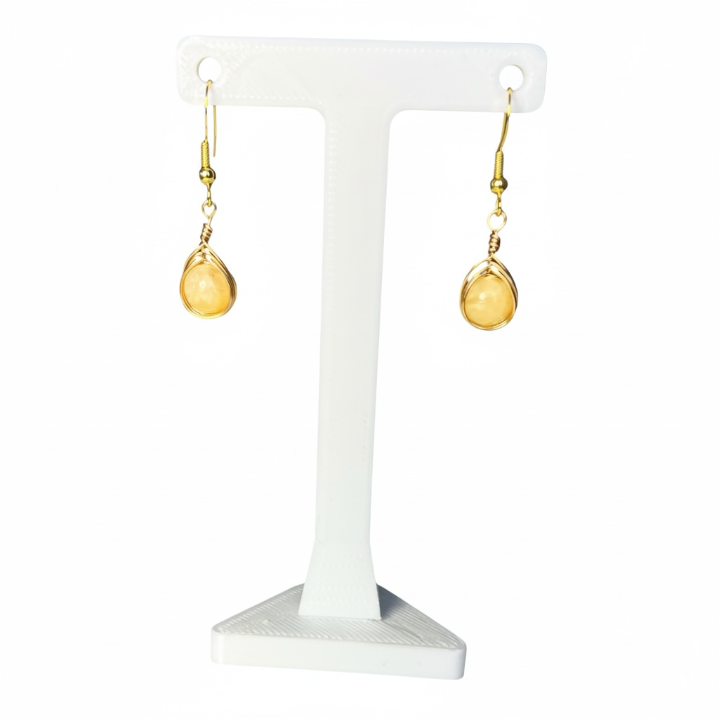 Wire Wrapped Gemstone Earrings