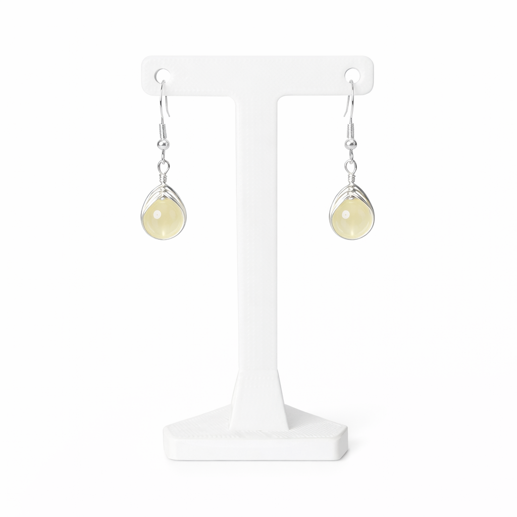 Wire Wrapped Gemstone Earrings