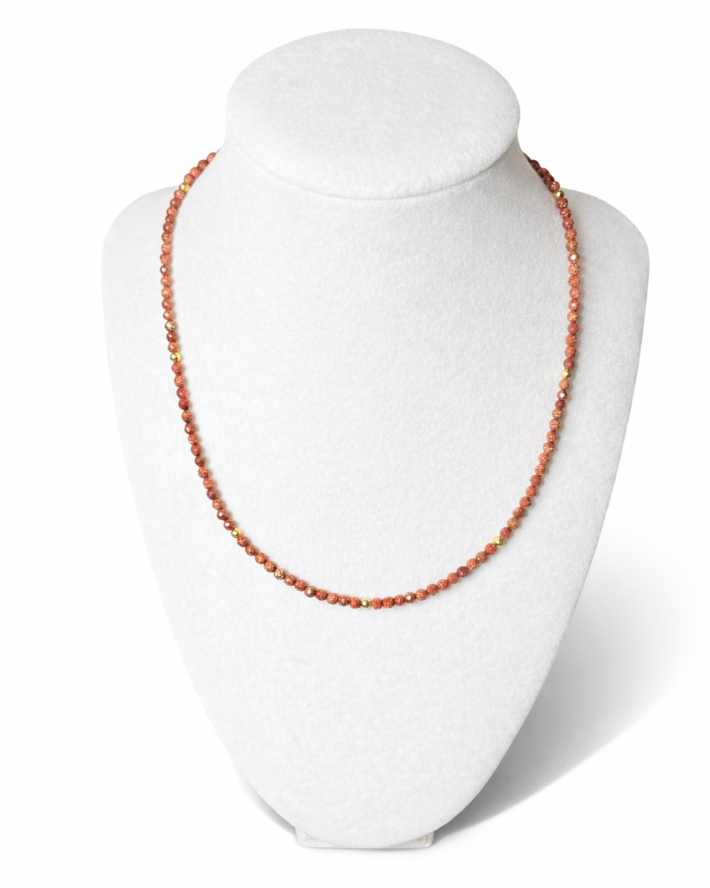 Faceted Goldstone and Hematite Necklace