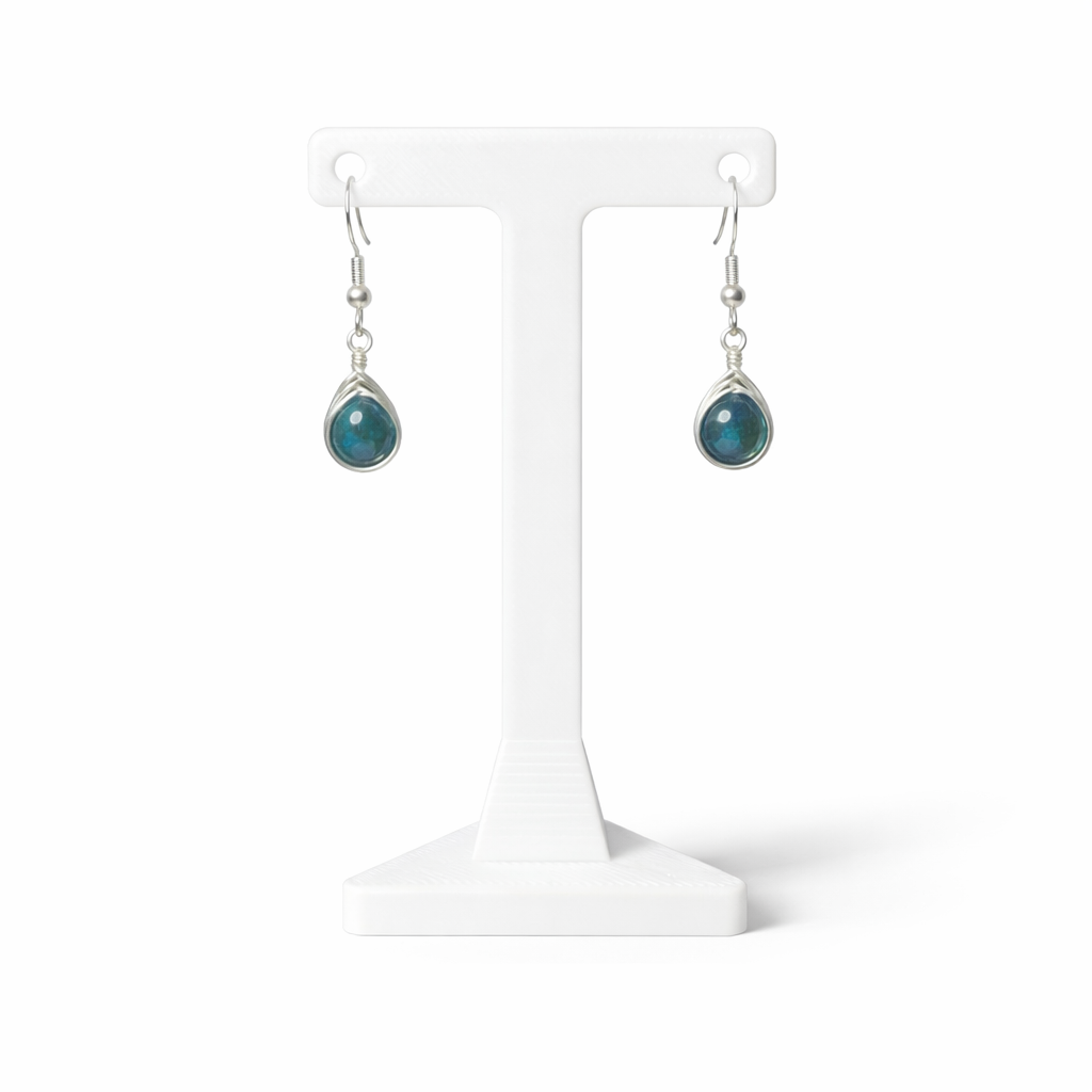 Wire Wrapped Gemstone Earrings