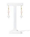 Peach Moonstone and MOP Earrings