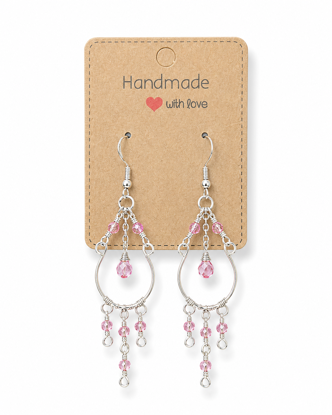 Pink Tourmaline Chandelier Earrings