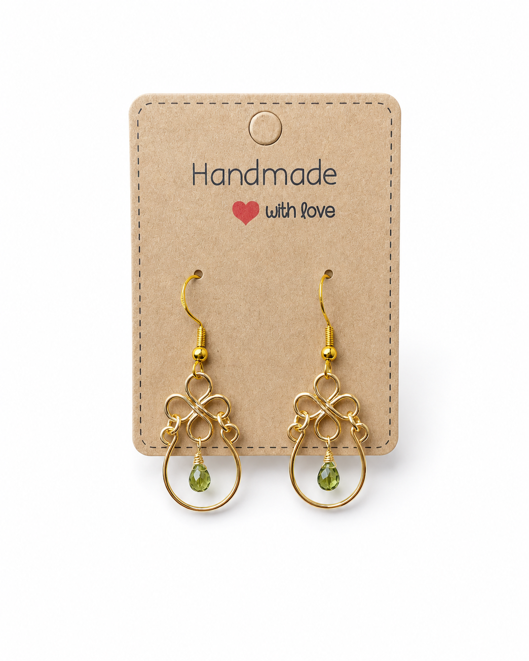 Green Tourmaline Teardrop Earrings