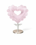 Rose Quartz Heart Carving on Stand