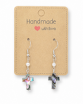 Amelia Jane Handmade Creations abalone shell and freshwater pearl cross earrings with S925 sterling silver posts