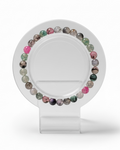 Amelia Jane Handmade Creations 7-inch Galaxy Dragon’s Vein Agate beaded bracelet with multi-colored gemstone spheres.