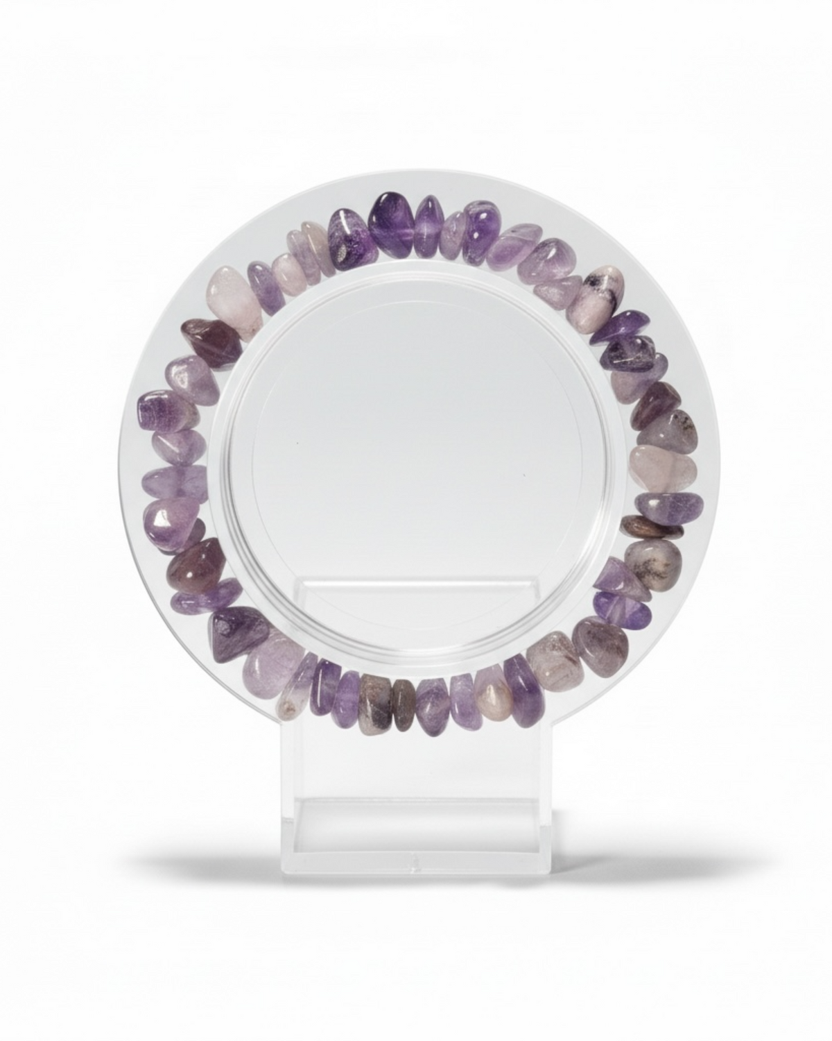 Amelia Jane Handmade Creations 7-inch amethyst chip bracelet featuring natural purple gemstone fragments