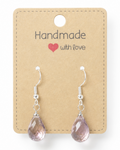 Amelia Jane Handmade Creations ametrine teardrop earrings with S925 sterling silver hooks on a display card.