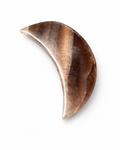 Amelia Jane Handmade Creations 2.75 inch polished banded fluorite crescent moon with brown and honey striped layers.