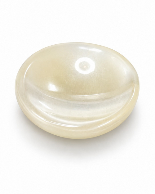 Amelia Jane Handmade Creations polished cream and golden cat's eye crystal bowl for jewelry or small treasures
