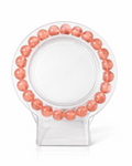 Amelia Jane Handmade Creations 7-inch cherry quartz beaded bracelet with translucent pink round gemstone beads.