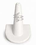 Amelia Jane Handmade Creations double bead wrap ring featuring two white pearls on a silver wire band