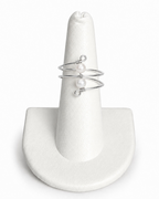 Amelia Jane Handmade Creations double bead wrap ring featuring two white pearls on a silver wire band
