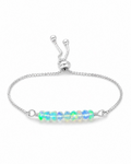 Amelia Jane Handmade Creations adjustable bracelet featuring genuine Ethiopian opals on a silver-plated copper chain.